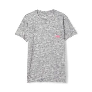 VS PINK Heathered Grey Pocket Tee – Neon Pink Dog Logo – Women’s XS (Oversized)
